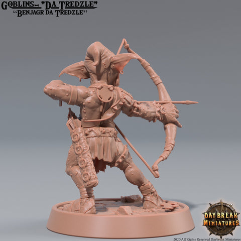 Goblin Archer | DnD Miniatures | Dungeons and Dragons | 28mm, 32mm, 75mm scale| Pathfinder | Figure for Painting| Gloomspite Glitz