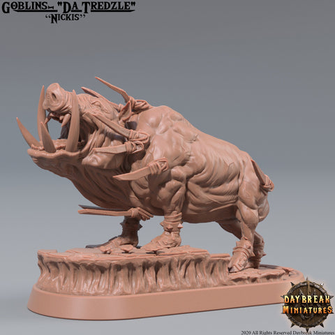 War Boar | DnD Miniatures | Dungeons and Dragons | 28mm, 32mm, 75mm scale| Pathfinder | Figure for Painting| Gloomspite Glitz