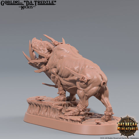 War Boar | DnD Miniatures | Dungeons and Dragons | 28mm, 32mm, 75mm scale| Pathfinder | Figure for Painting| Gloomspite Glitz