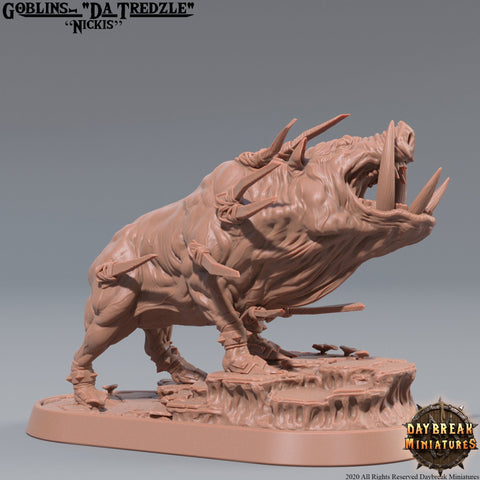 War Boar | DnD Miniatures | Dungeons and Dragons | 28mm, 32mm, 75mm scale| Pathfinder | Figure for Painting| Gloomspite Glitz
