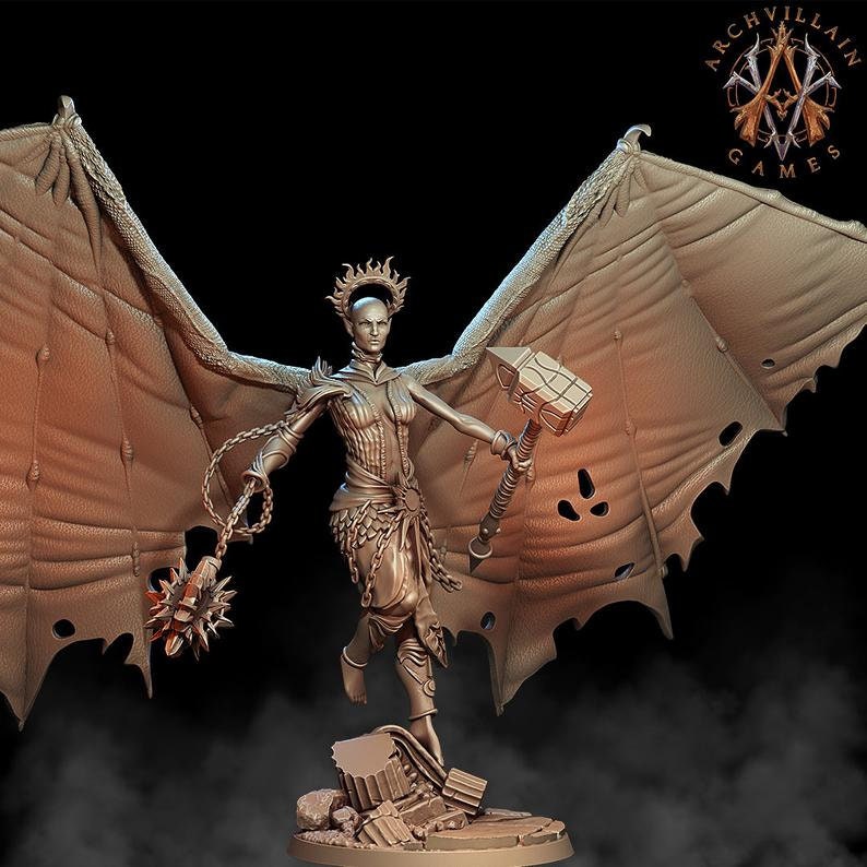 Zariel the Fallen Angel |28mm, 32mm, 54mm, 75mm, 100mm Scale |Angel Succubus Miniature | D&amp; D Miniatures | Pathfinder Miniatures |