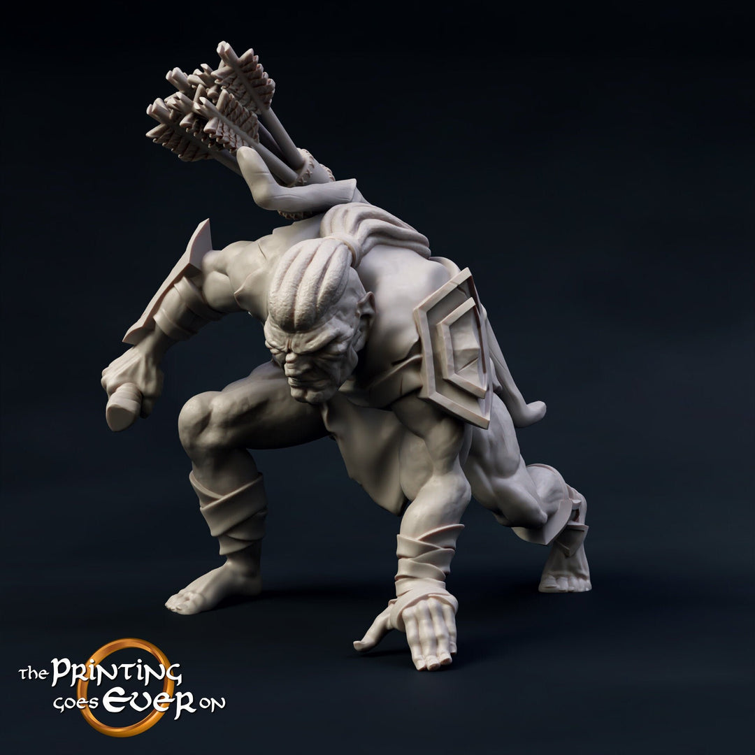 Half-Orc Ranger Scout Miniature | 28mm Scale | 32mm Scale | Pathfinder Figure | DnD | Half-orc Warrior Figurine unpainted |
