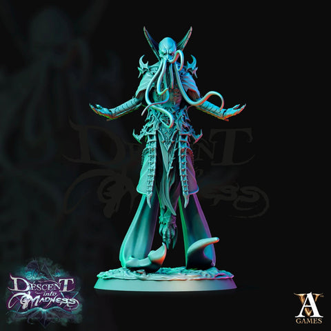 Mind Flayer, Illithid Unpainted Miniature | 75mm Scales | Dungeons and Dragons | Pathfinder | DnD 5e | Mindflayers | Mindflayer