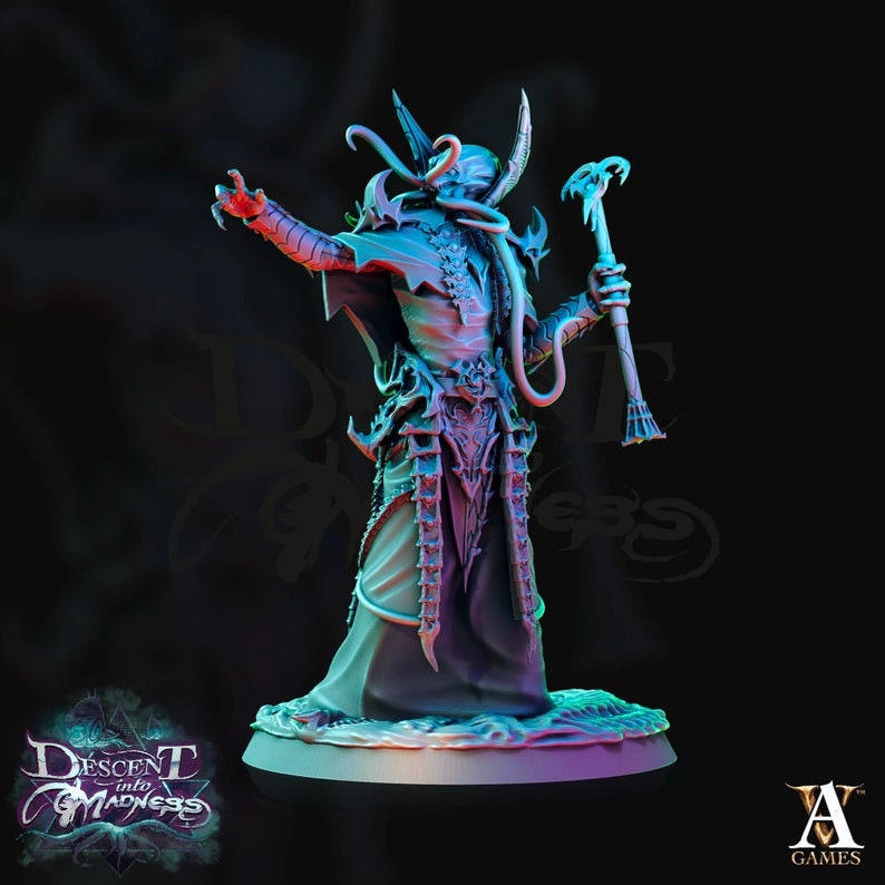 Mind Flayer, Illithid Unpainted Miniature | 75mm Scales | Dungeons and Dragons | Pathfinder | DnD 5e | Mindflayers | Mindflayer