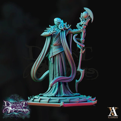 Mind Flayer, Illithid Unpainted Miniature | 28mm, 32mm, 75mm Scales | Dungeons and Dragons | Pathfinder | DnD 5e | Mindflayers | Mindflayer