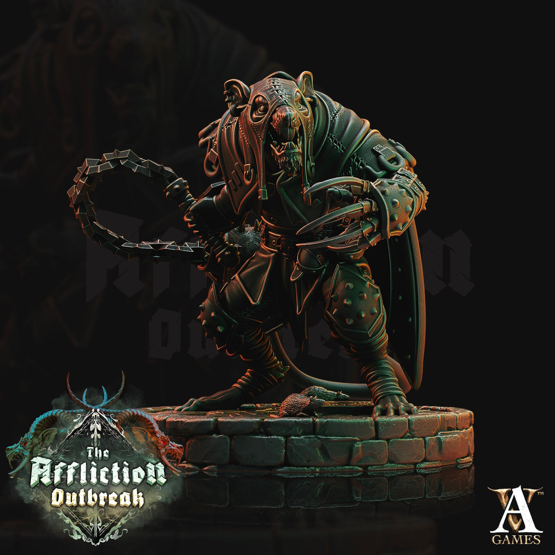 Wererat in Heavy Armor | Resin Miniature | Dungeons and Dragons | 28mm,32mm,75mm Scales | Pathfinder ratfolk | D&D |