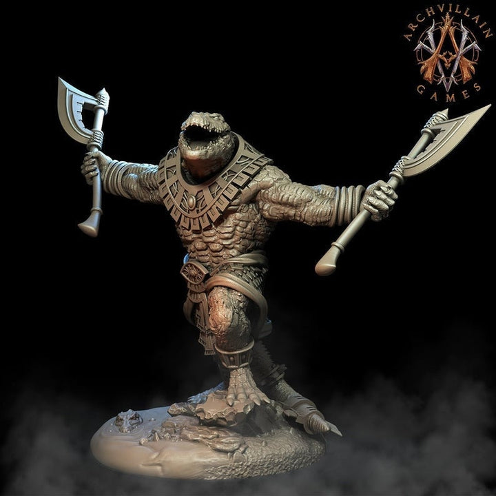 Lizardfolk Crocodilian Lizardman | 32mm scale 60mm | 28mm scale 55mm | Dungeons and Dragons Resin miniature | 3d printed |Unpainted Figure |