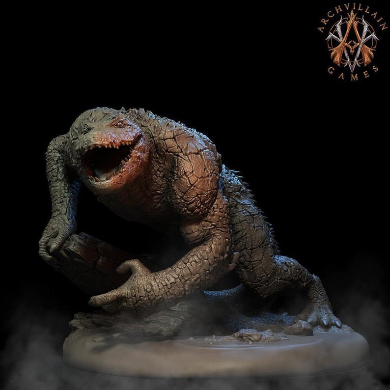 Lizardfolk Crocodilian Lizardman | 32mm scale 60mm | 28mm scale 55mm | Dungeons and Dragons Resin miniature | 3d printed |Unpainted Figure |