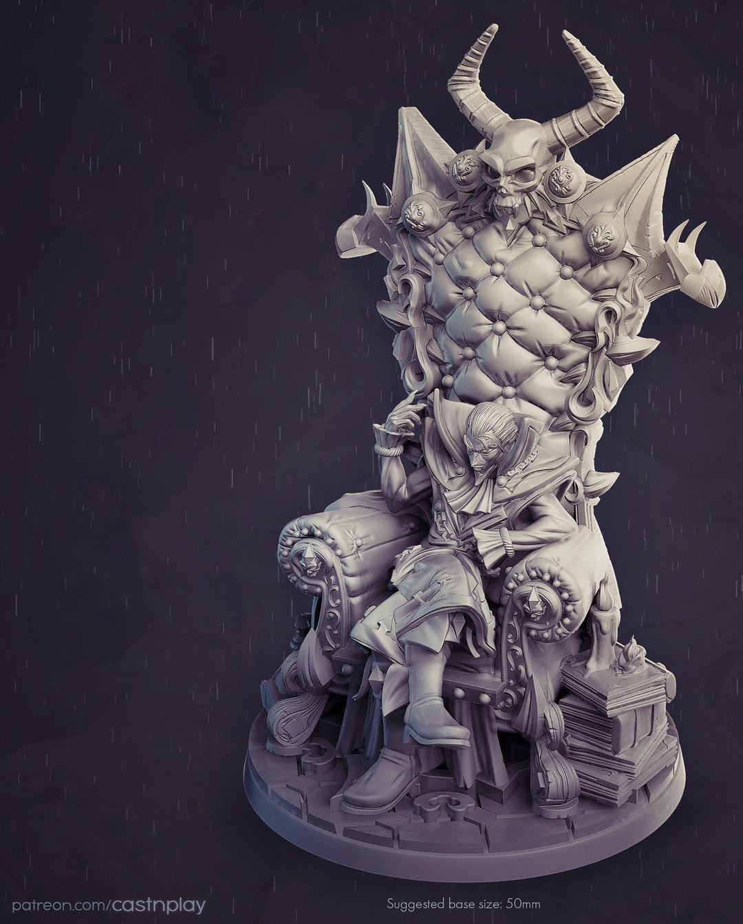 Vampire Lord Strahd on throne | 28mm, 32mm, 75mm Scale | Undead Dungeons and Dragons 5e Miniatures | Pathfinder | Figurine | DnD Mini |