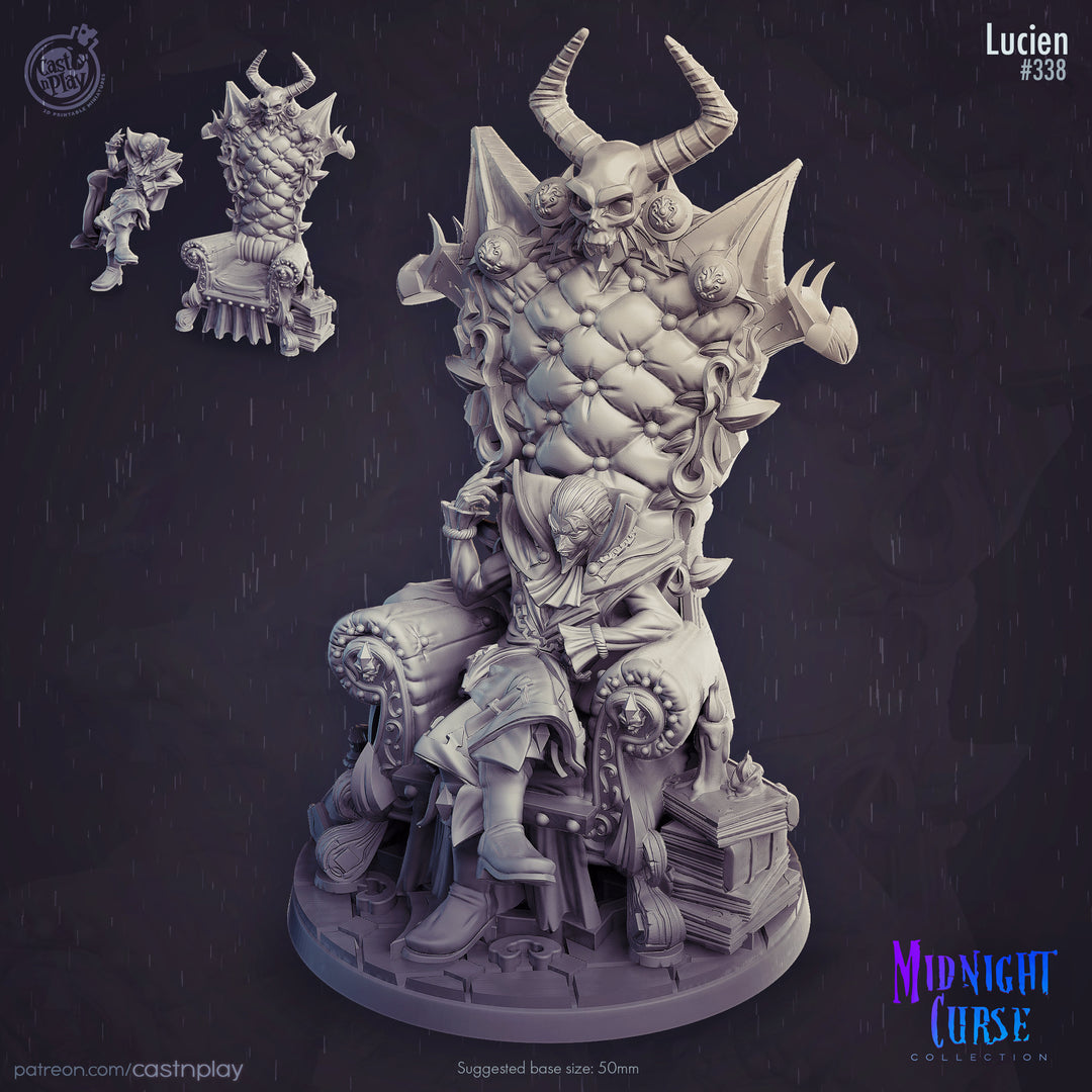 Vampire Lord Strahd on throne | 28mm, 32mm, 75mm Scale | Undead Dungeons and Dragons 5e Miniatures | Pathfinder | Figurine | DnD Mini |