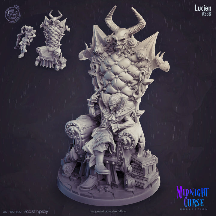 Vampire Lord Strahd on throne | 28mm, 32mm, 75mm Scale | Undead Dungeons and Dragons 5e Miniatures | Pathfinder | Figurine | DnD Mini |