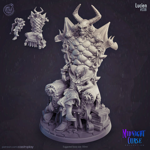 Vampire Lord Strahd on throne | 28mm, 32mm, 75mm Scale | Undead Dungeons and Dragons 5e Miniatures | Pathfinder | Figurine | DnD Mini |