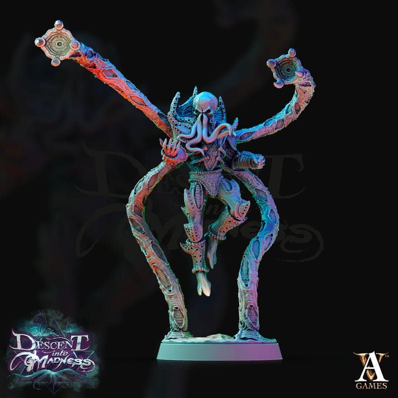 Mind Flayer, Illithid Unpainted Miniature | 28mm, 32mm, 75mm Scales | Dungeons and Dragons | Pathfinder | DnD 5e | Mindflayers | Mindflayer