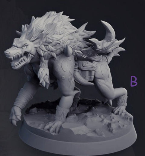Hyenas - | 28mm and 32mm Scale | Animal Monster Miniature | Dungeons and Dragons | Pathfinder Miniatures | Figurine | DnD Wolf mini |