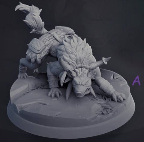 Hyenas - | 28mm and 32mm Scale | Animal Monster Miniature | Dungeons and Dragons | Pathfinder Miniatures | Figurine | DnD Wolf mini |