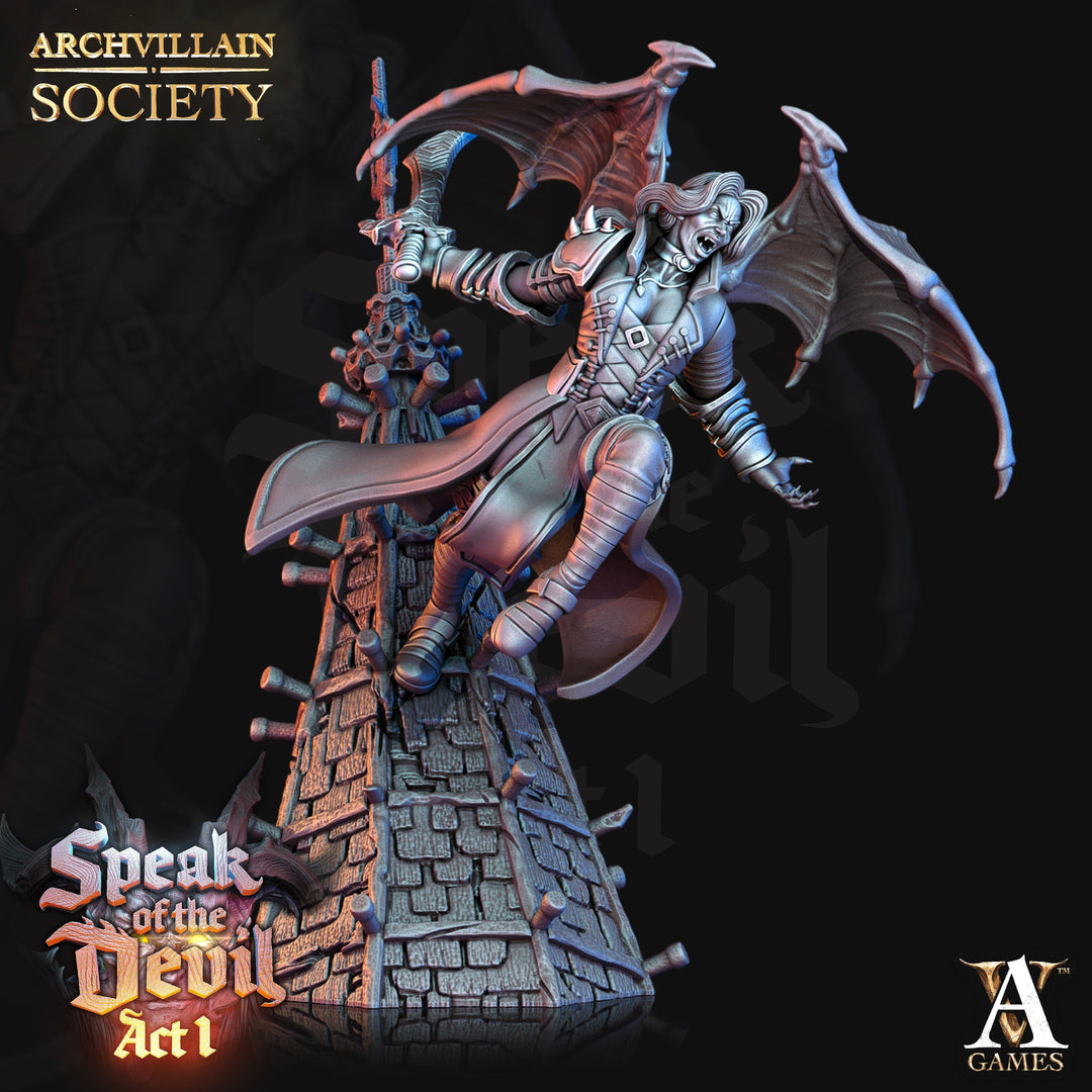 Vampire Countess with building base | 28mm, 32mm, 75mm Scale | Undead Dungeons and Dragons 5e Miniatures | Pathfinder | Figurine | DnD Mini