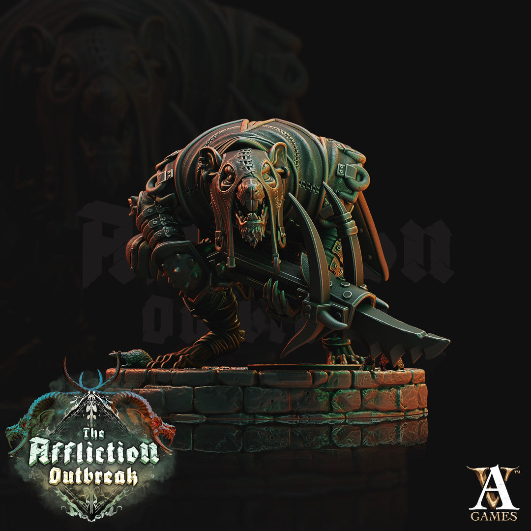 Wererat in Heavy Armor | Resin Miniature | Dungeons and Dragons | 28mm,32mm,75mm Scales | Pathfinder ratfolk | D&D |