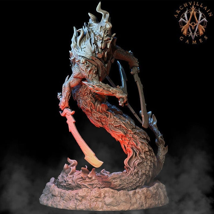 Salamander Noble Champion | 32mm scale 70mm | 28mm scale 60mm | Dungeons and Dragons Resin miniature | 3d printed |Unpainted Figure |