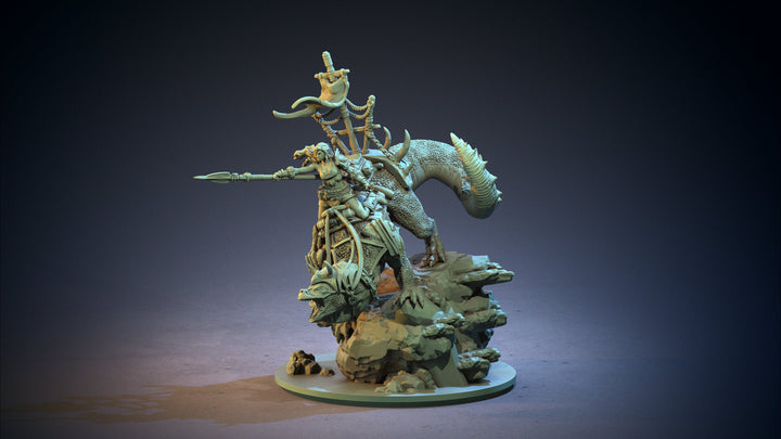 Female Pinup Beastmaster Ranger Drake Rider | 100mm tall with Base Resin Miniature | Dungeons and Dragons | DnD 5e | Figure Role Playing