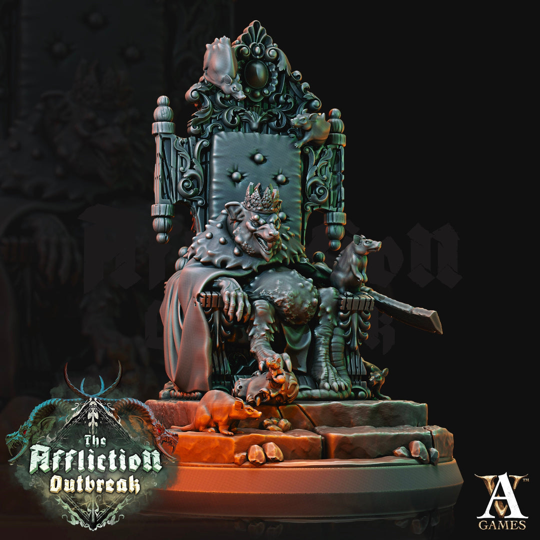 Wererat Rat King | Resin Miniature | Dungeons and Dragons | 70mm tall | 28mm,32mm Scale | Pathfinder ratfolk | D&D