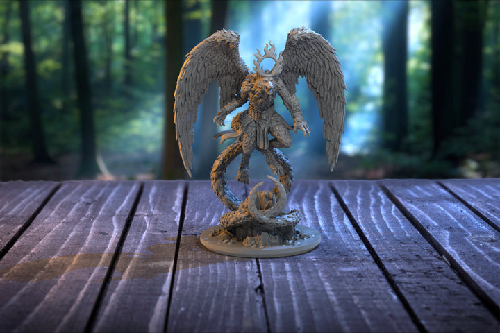 Angel Werewolf Deity - | 90mm -- 28mm/32mm Scale | Resin Miniature | Dungeons and Dragons | Pathfinder | Figure for Painting