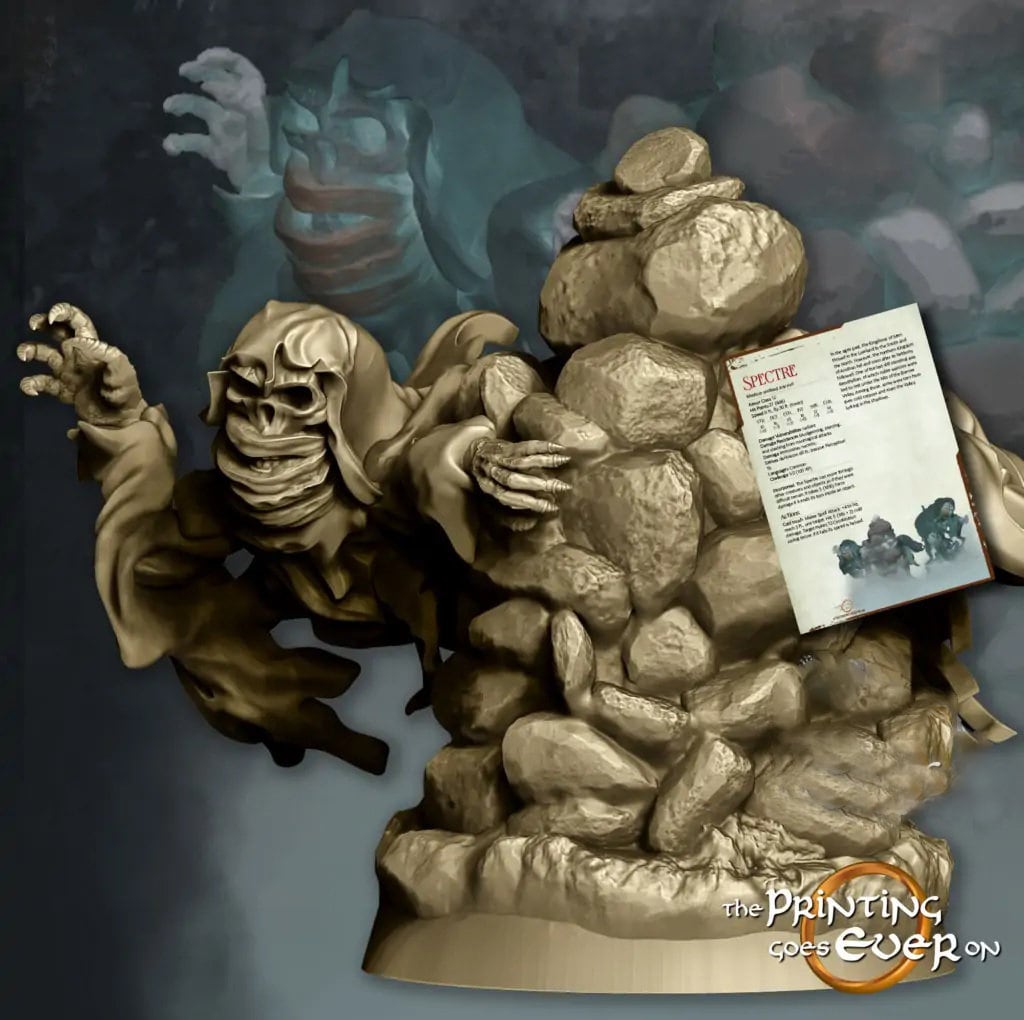 Specter Undead Resin Miniature | Miniature |Available in 28mm, 32mm,75mm Scales | Pathfinder Figure | DnD | Figurine unpainted |