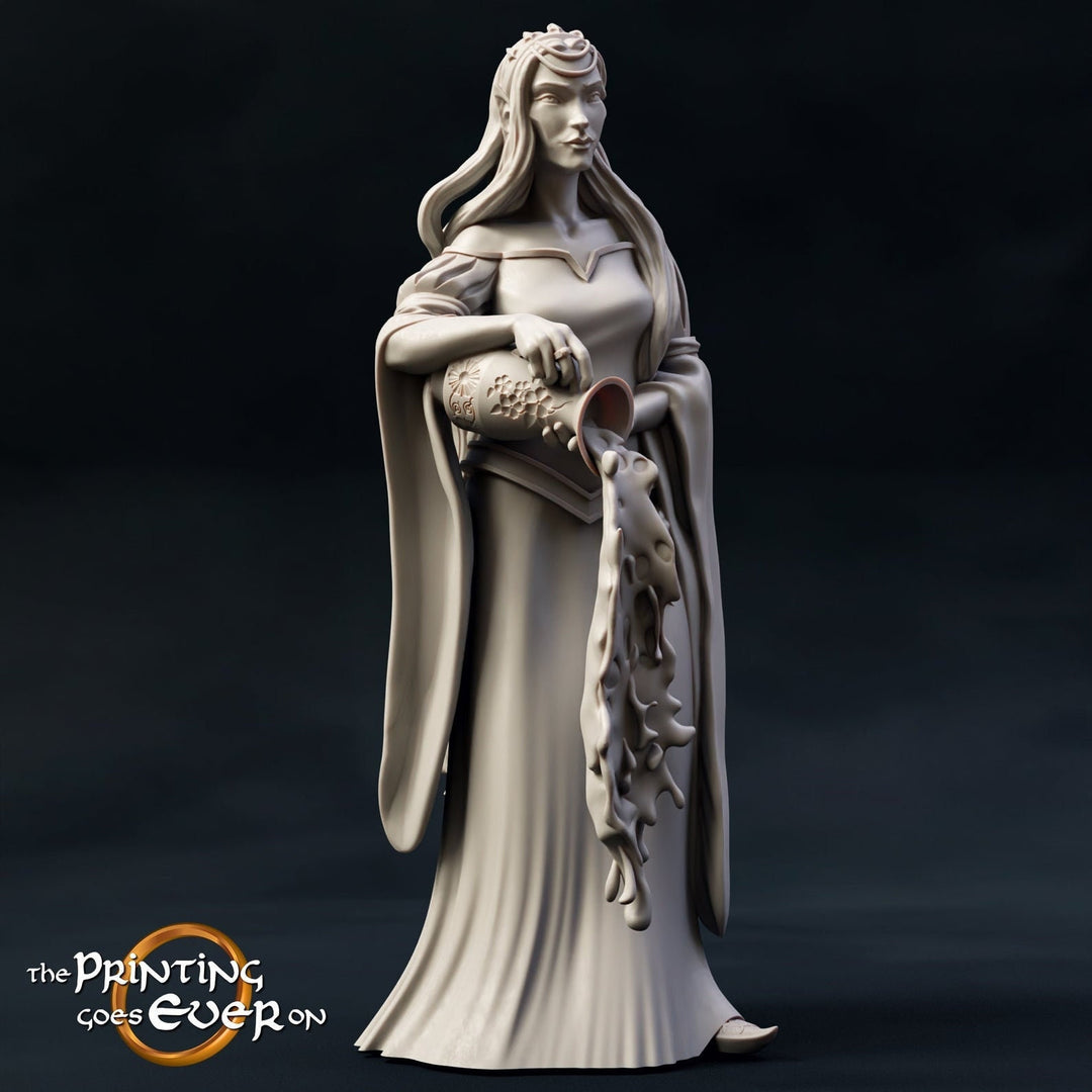 Fey Female Elf Queen | 28mm Scale | 32mm Scale | 75mm Scale Pathfinder Figure | DnD | Elf miniature Figurine unpainted |