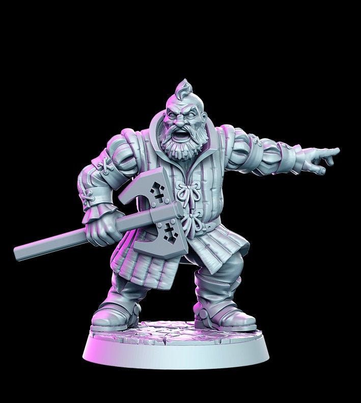 Fighter Dwarf Miniatures| Dungeons and Dragons | 28mm, 32mm, 75mm Scales| Pathfinder | Resin Figure for Painting |