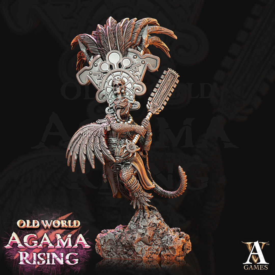 Lizardfolk Lizardman Skink Starpriest | 28mm, 32mm,75mm Scales | Dungeons and Dragons | Unpainted Figure |