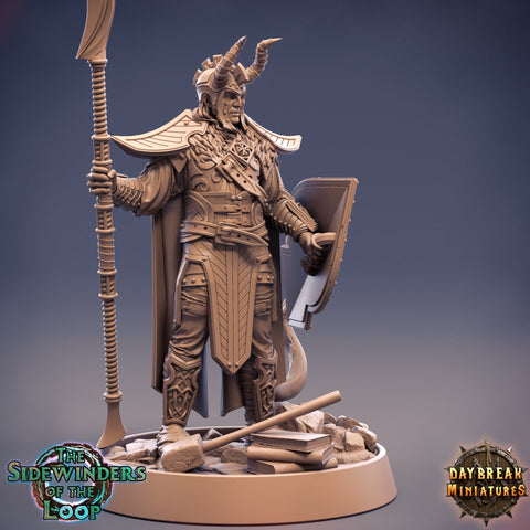 Tiefling Fighter Weapon Master Cambion | 28mm, 32mm, 75mm Scale Resin Miniature | Dungeons and Dragons | Pathfinder |