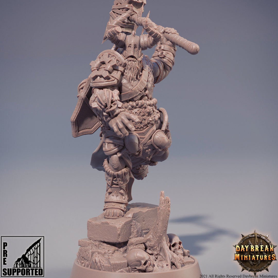 Oathbreaker Knight with hammer | Blood Warriors | 28mm, 32mm, 75mm | Miniature | Dungeons and Dragons | Pathfinder |