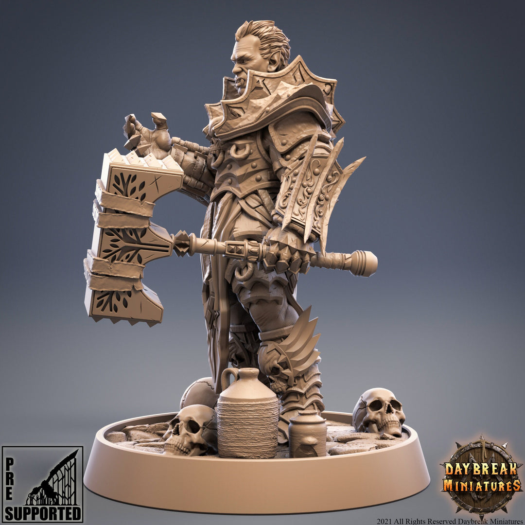 Vampire Knight Blood Oath w/ Great Hammer | 28mm, 32mm, 75mm Scale Resin Miniature | Dungeons and Dragons | Pathfinder | Strahd |