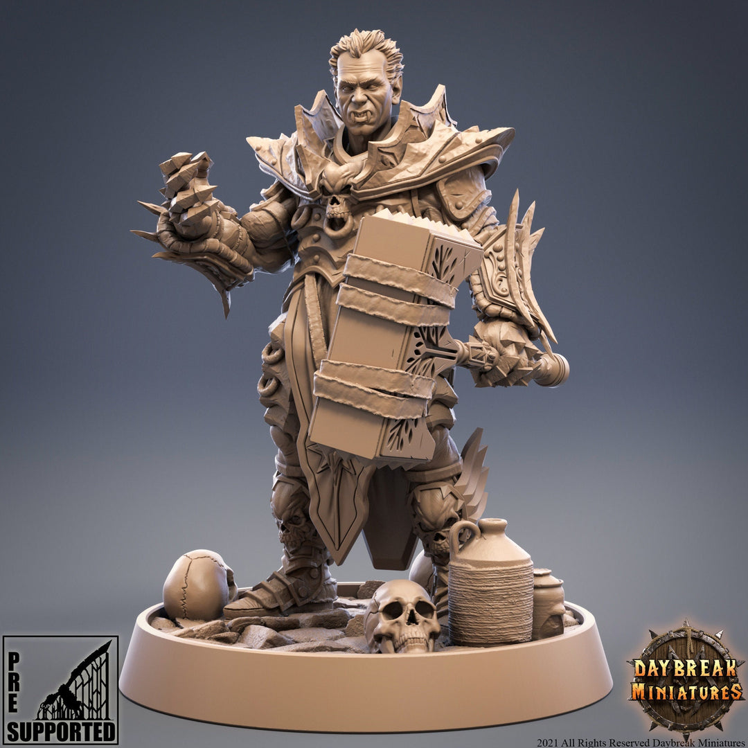 Vampire Knight Blood Oath w/ Great Hammer | 28mm, 32mm, 75mm Scale Resin Miniature | Dungeons and Dragons | Pathfinder | Strahd |
