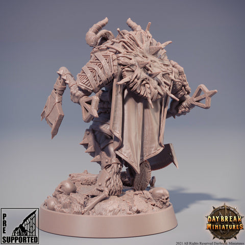 Beastman - Minotaur -Yakfolk | 28mm, 32mm,54mm, 75mm, 100mm Scale Resin Miniature | Dungeons and Dragons Miniatures | Pathfinder |