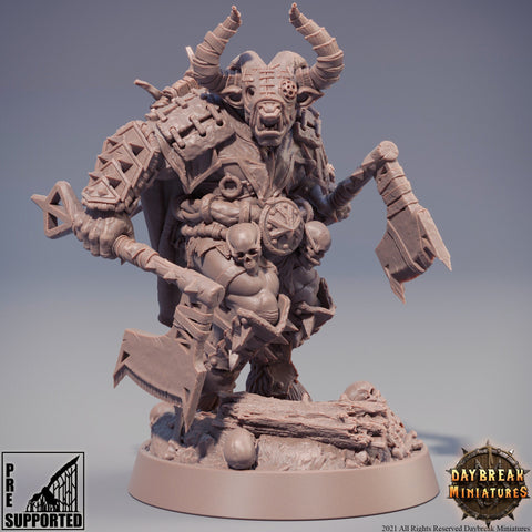 Beastman - Minotaur -Yakfolk | 28mm, 32mm,54mm, 75mm, 100mm Scale Resin Miniature | Dungeons and Dragons Miniatures | Pathfinder |