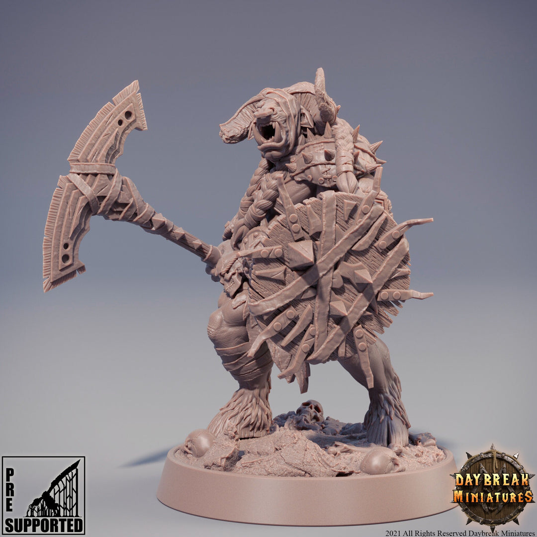 Beastman - Minotaur -Yakfolk | 28mm, 32mm,54mm, 75mm, 100mm Scale Resin Miniature | Dungeons and Dragons Miniatures | Pathfinder |