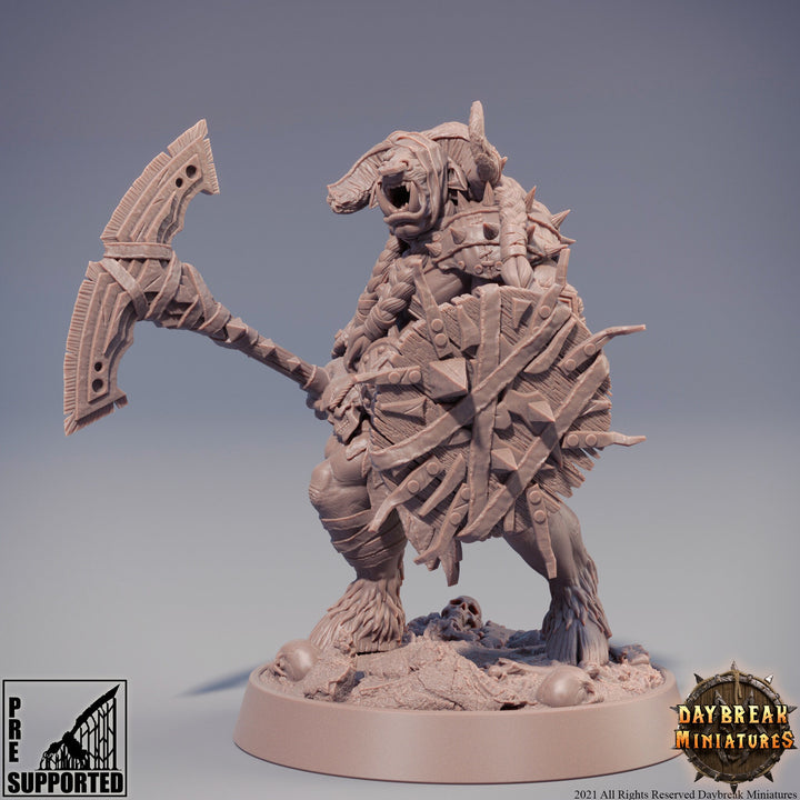Beastman - Minotaur -Yakfolk | 28mm, 32mm,54mm, 75mm, 100mm Scale Resin Miniature | Dungeons and Dragons Miniatures | Pathfinder |