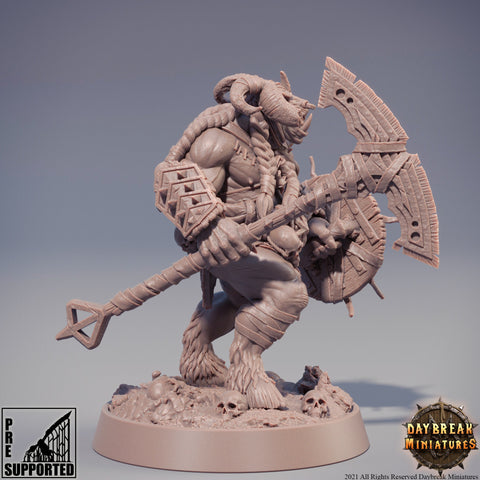 Beastman - Minotaur -Yakfolk | 28mm, 32mm,54mm, 75mm, 100mm Scale Resin Miniature | Dungeons and Dragons Miniatures | Pathfinder |