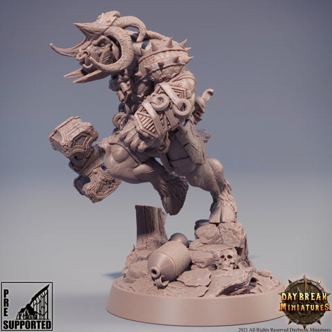 Beastman - Minotaur -Yakfolk | 28mm, 32mm,54mm, 75mm, 100mm Scale Resin Miniature | Dungeons and Dragons Miniatures | Pathfinder |
