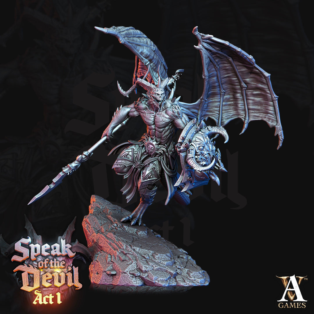 Greater Devil - Horned Devil, Demon Lord | 4 sizes: 35mm,50mm,60mm,75mm Base | Out of the Abyss | Dungeons & Dragons 5e RPG | TPG Wargames