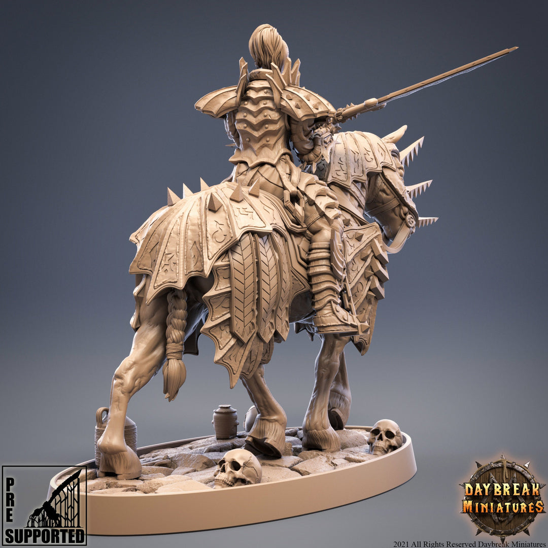 Elite Female Vampire Cavalry. Blood Knights Proxy | Mounted Vampire Miniature | 28mm Scale | 32mm Scale | 75mm Scale | DnD | Strahd | AOS