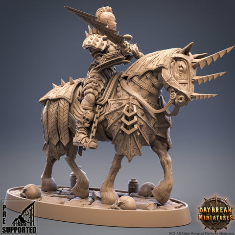 Elite Female Vampire Cavalry. Blood Knights Proxy | Mounted Vampire Miniature | 28mm Scale | 32mm Scale | 75mm Scale | DnD | Strahd | AOS