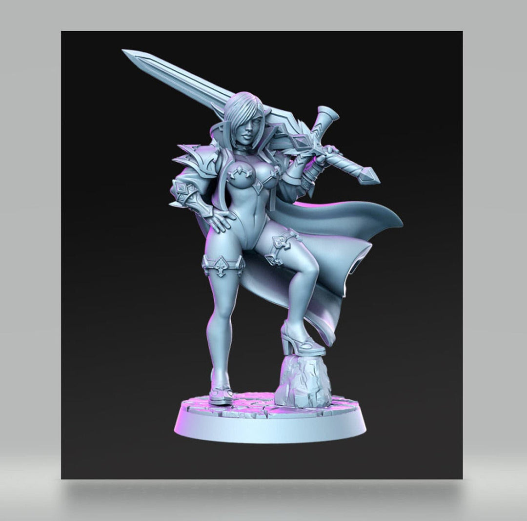 Pinup ELF Fighter Zeera | 28mm Scale | 32mm Scale Miniature - Minis - D&D - RN Estudio