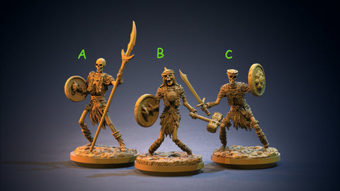 Skeleton Warriors (3 different models) Giant Skeletons | 28mm, 32mm,75mm Scales | Resin Miniature | Dungeons and Dragons |Pathfinder |