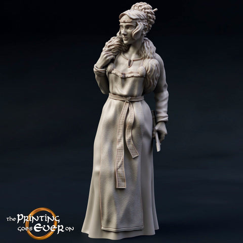 Eadwela - King's Niece Princess NPC | 28mm Scale|32mm Scale |54mm |75mm|100mm Scale Pathfinder Figure | DnD 5e | Female Figurine unpainted |
