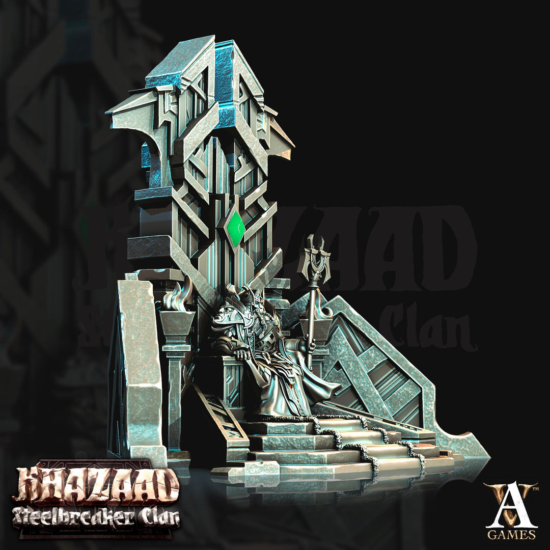 Dwarf KING on Throne Resin Miniatures | Dungeons and Dragons | 28mm, 32mm, 75mm | Pathfinder | Figure for Painting|