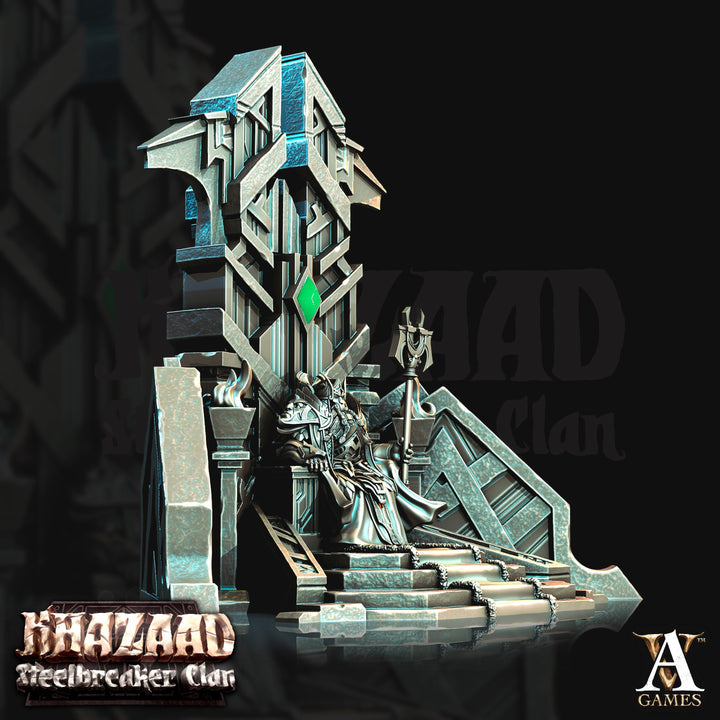 Dwarf KING on Throne Resin Miniatures | Dungeons and Dragons | 28mm, 32mm, 75mm | Pathfinder | Figure for Painting|