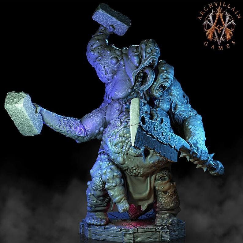 Grotesque Abomination Demon (3 sizes) | 90mm tall | 28mm scale | 32mm scale | Daemon Miniature Proxy | Dungeons and Dragons |