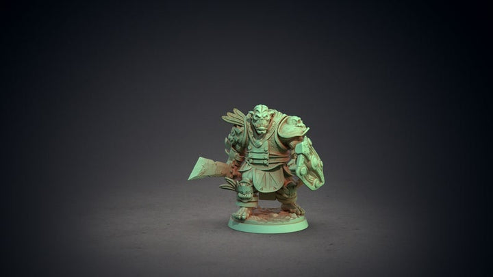 Orc Shield and Sword | 28mm, 32mm, 75mm Scale Resin Miniature | Dungeons and Dragons | Pathfinder |