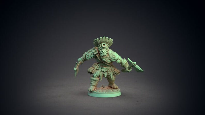 Orc Two Axes | 28mm, 32mm, 75mm Scale Resin Miniature | Dungeons and Dragons | Pathfinder |